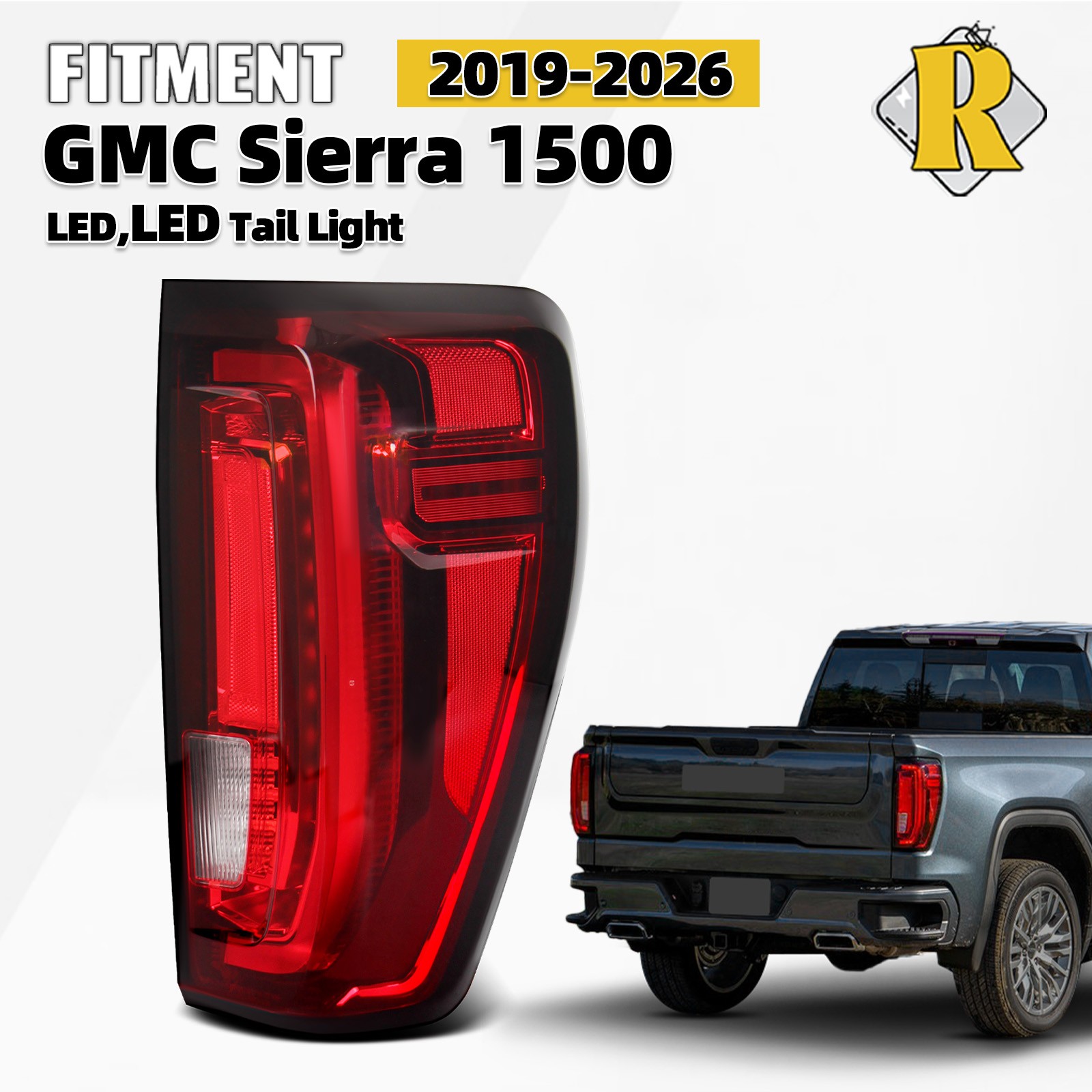 For 2019-2026 GMC Sierra 1500 2500HD 3500HD Full LED Tail Light Right Passenger