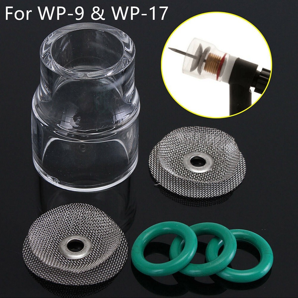 6PCS #12 Glass Cup Kit for WP-9 WP-17 WP-18 WP-26 TIG Torch with Wire Mesh