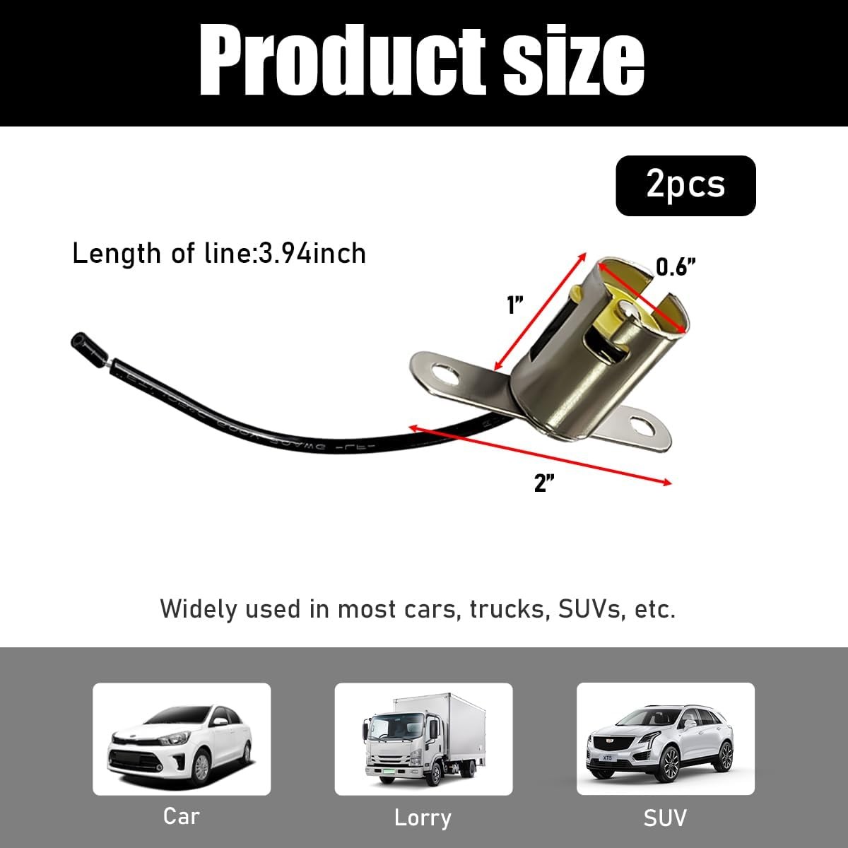 2PCS Car Light Bulb Socket, BA15S 1156 LED Light Bulb Socket Holder, Vehicle Lig