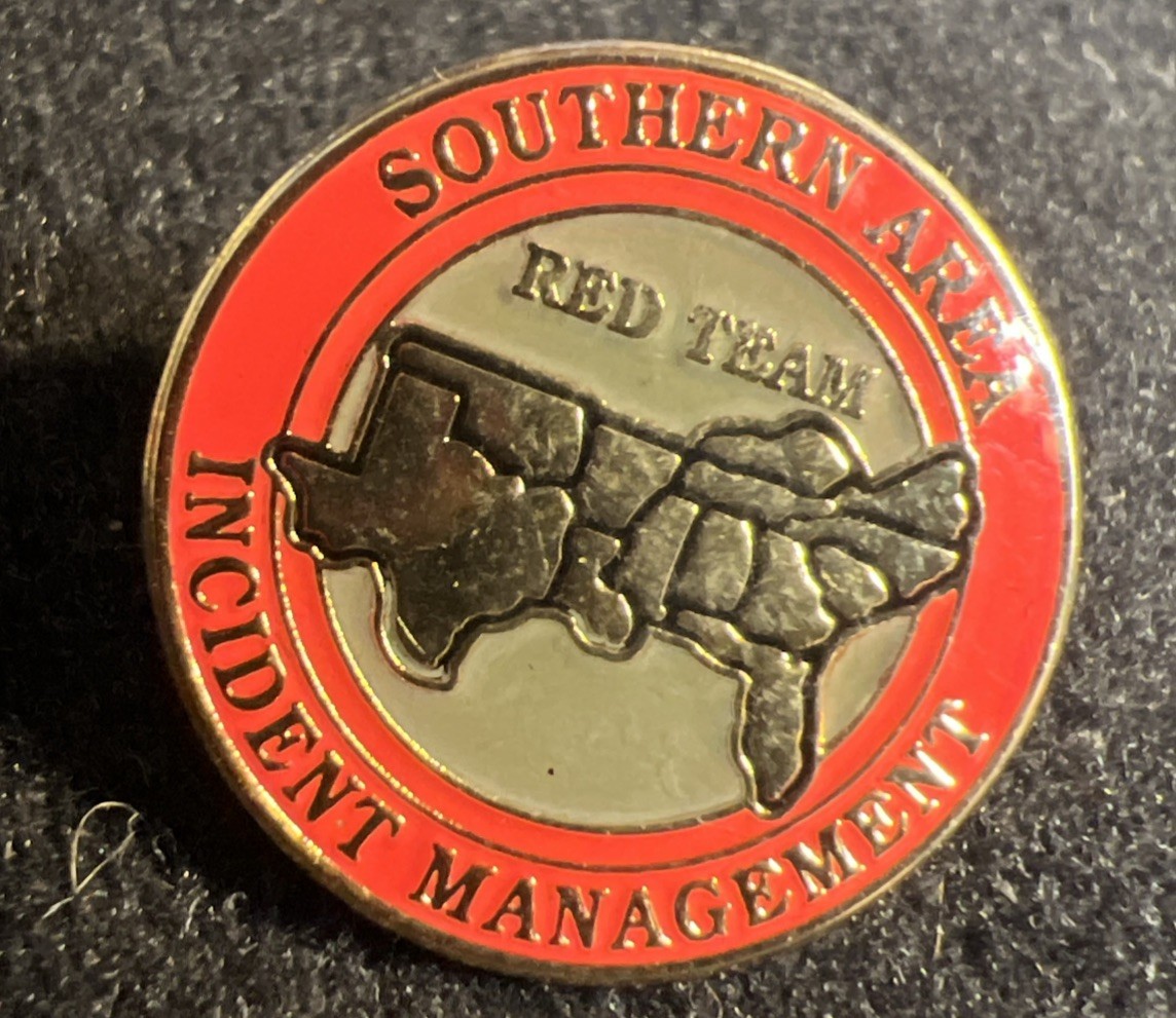 Lapel Pin Incident Management Southern Area Red Team  3/4”  New