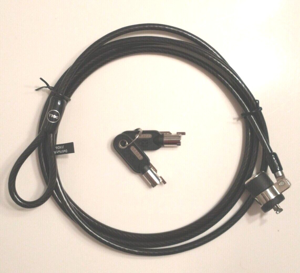Genuine Dell J1XD6 Premium Laptop Keyed Lock Security Wire Cable, 6 ft, Black