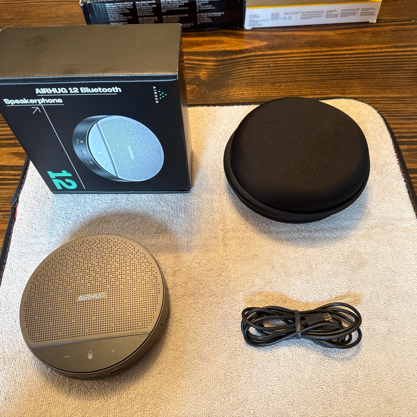 Bluetooth Speakerphone, Conference Speaker and Microphone, 4 Mics 360°Voice Pick