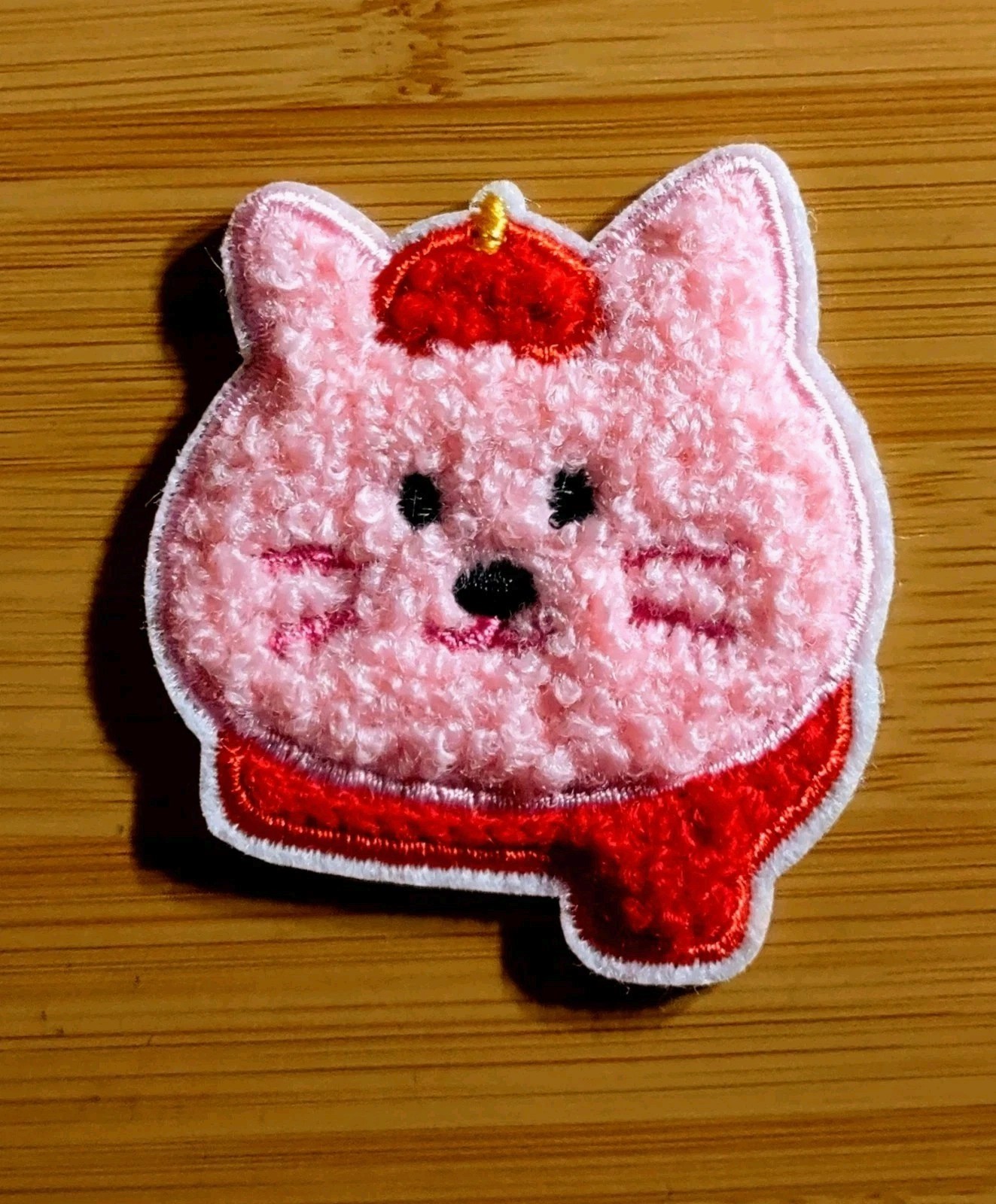 Adorable Kitten Cat Plush Chenille Embroidered Cute Self Adhesive Patch Sticker