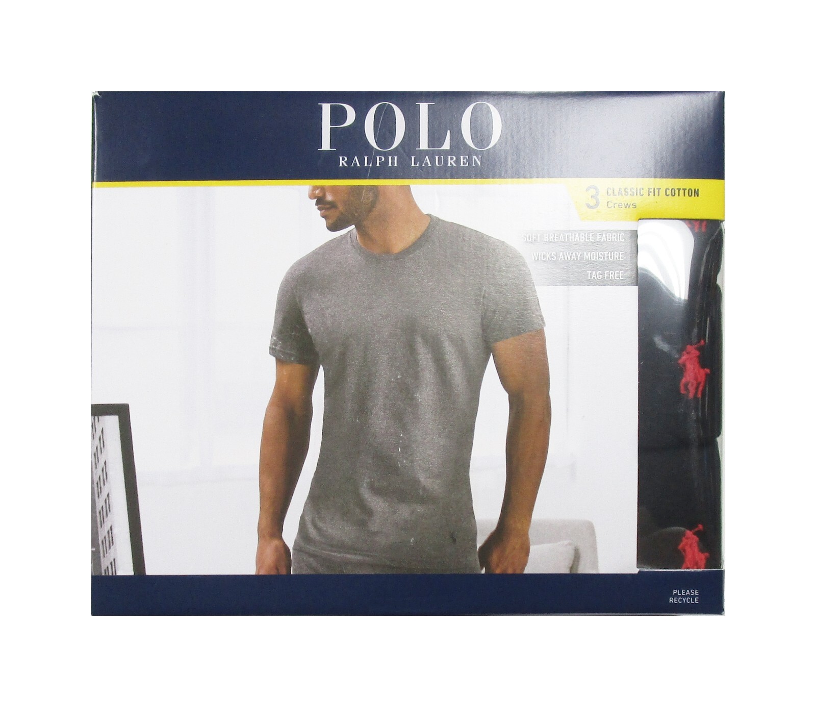 Polo Ralph Lauren Men's Black Classic Fit Crew-Neck 3 Pack T-Shirt