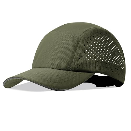 M/L XXL Mens Quick Dry Baseball Cap Cooling Breathable Mesh Medium Army Green