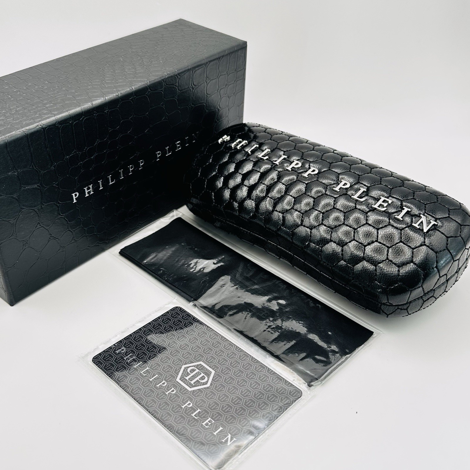 Philipp Plein Case Glasses Case Spectacles Sunglasses L Black Hard Shell NEW