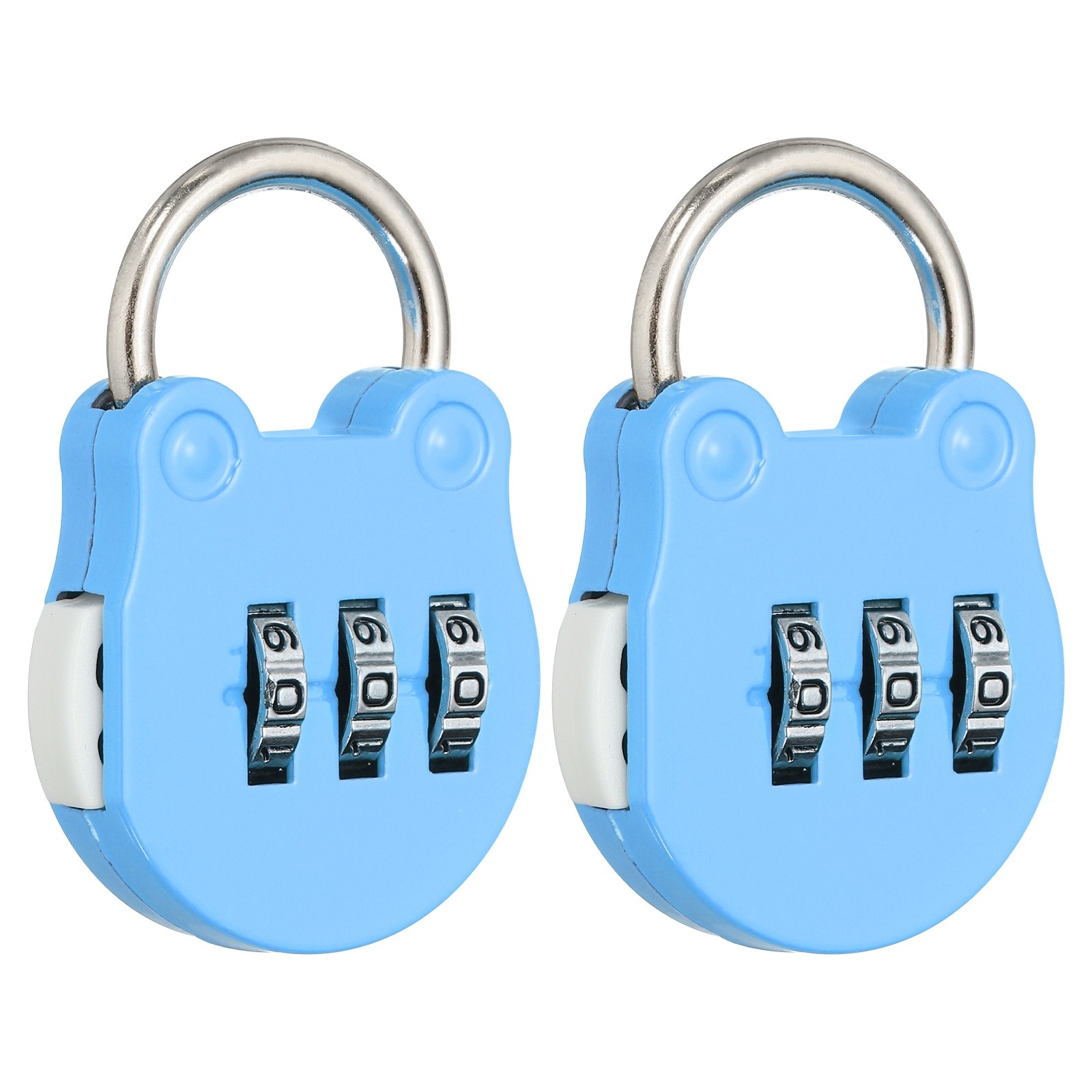 Combination Padlock (Small, Blue)(2 Pcs),Cat Shackle Code Locks
