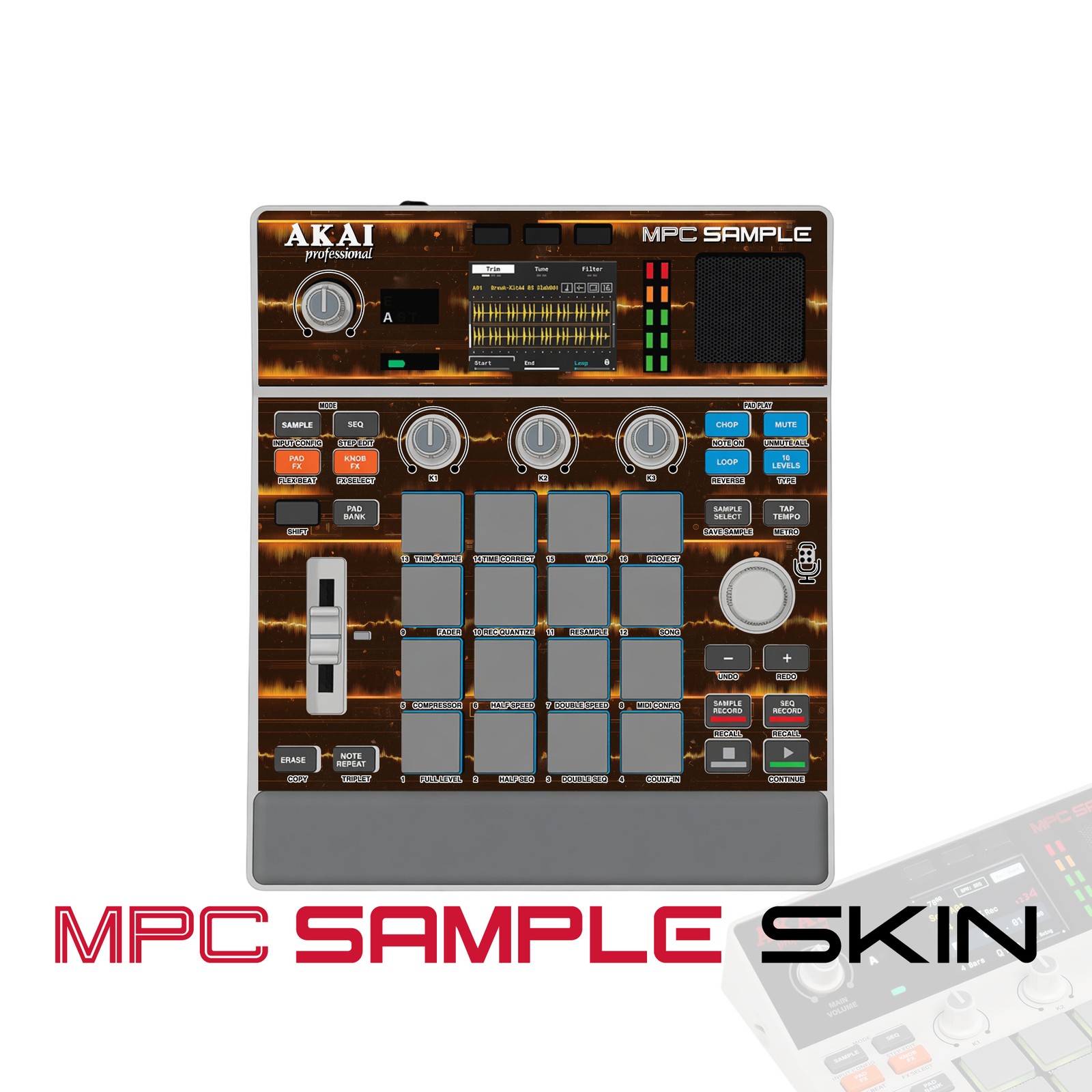 Akai MPC Sample Skin / Amber Soundwave