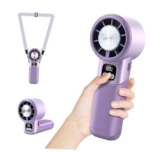 Ventilador turbo portátil de alta velocidad con enfriador de hielo, S Morado