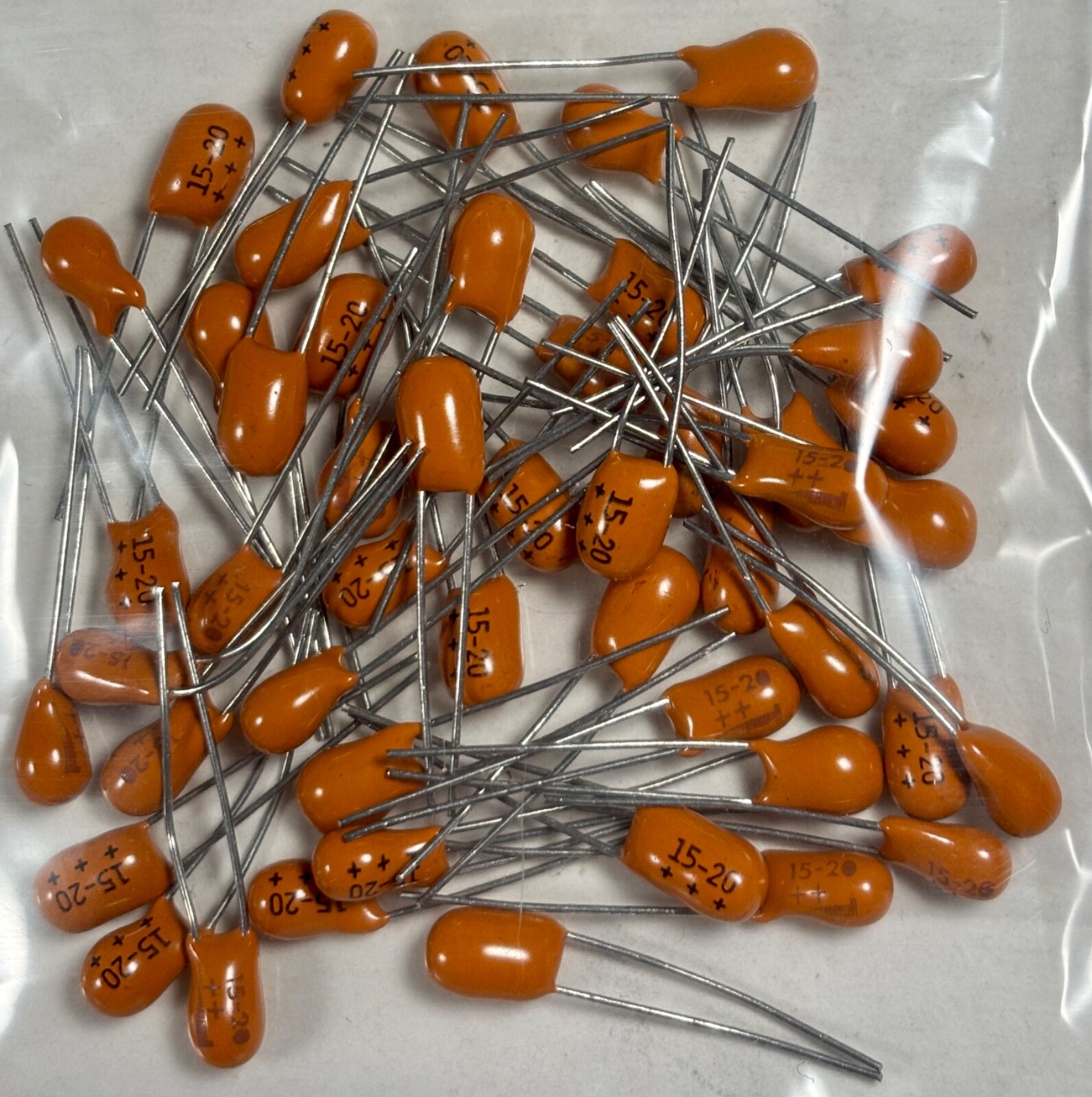 15uf 20v Radial TANTALUM Capacitor Sprague 196D156X9020KA1  50 Pieces