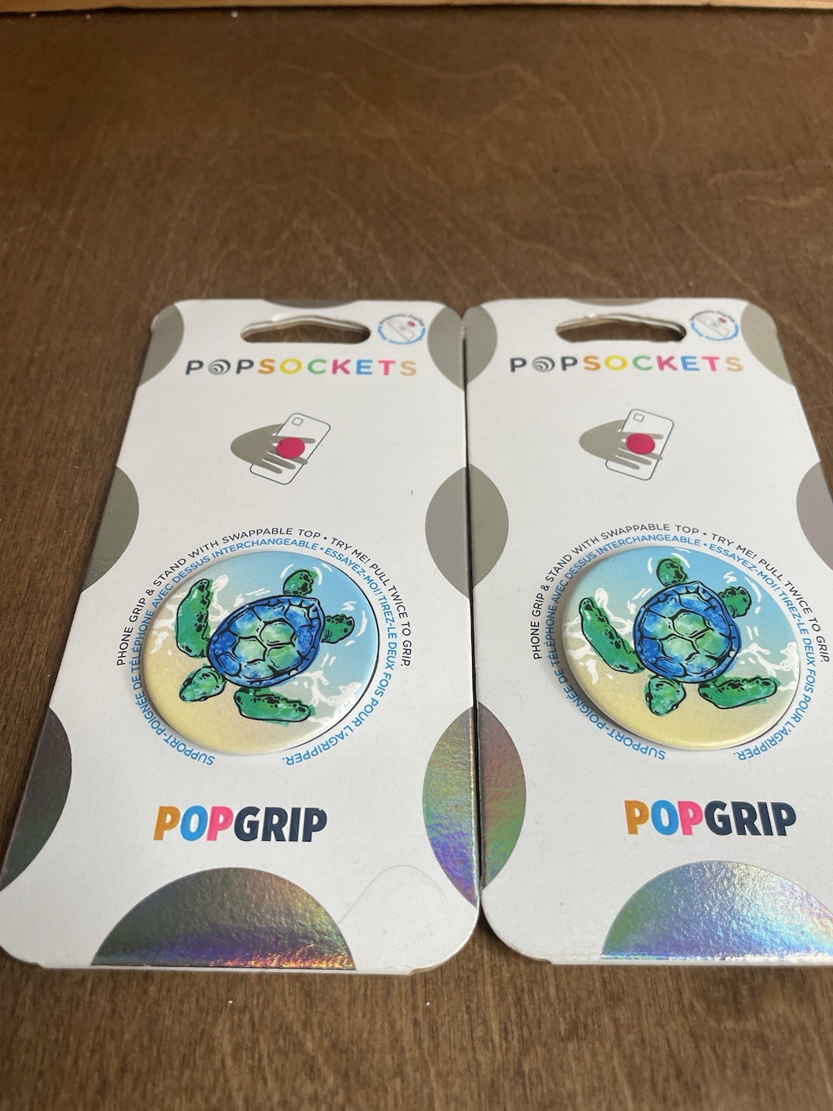 Lot Of 2 Tortuga Ocean Sea Turtle PopSockets Swappable Pop Grip Stand