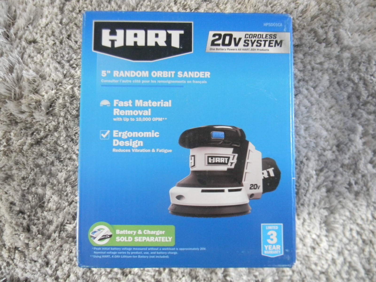 NEW HART HPSD01 20V 20Volt 5" Random Orbit Sander - Tool Only