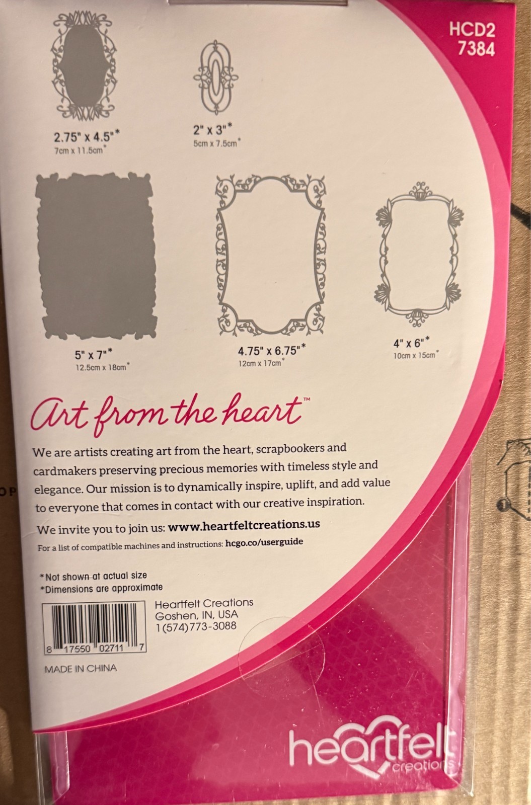 Heartfelt Creations Fancy Classic Rectangle Frame Die