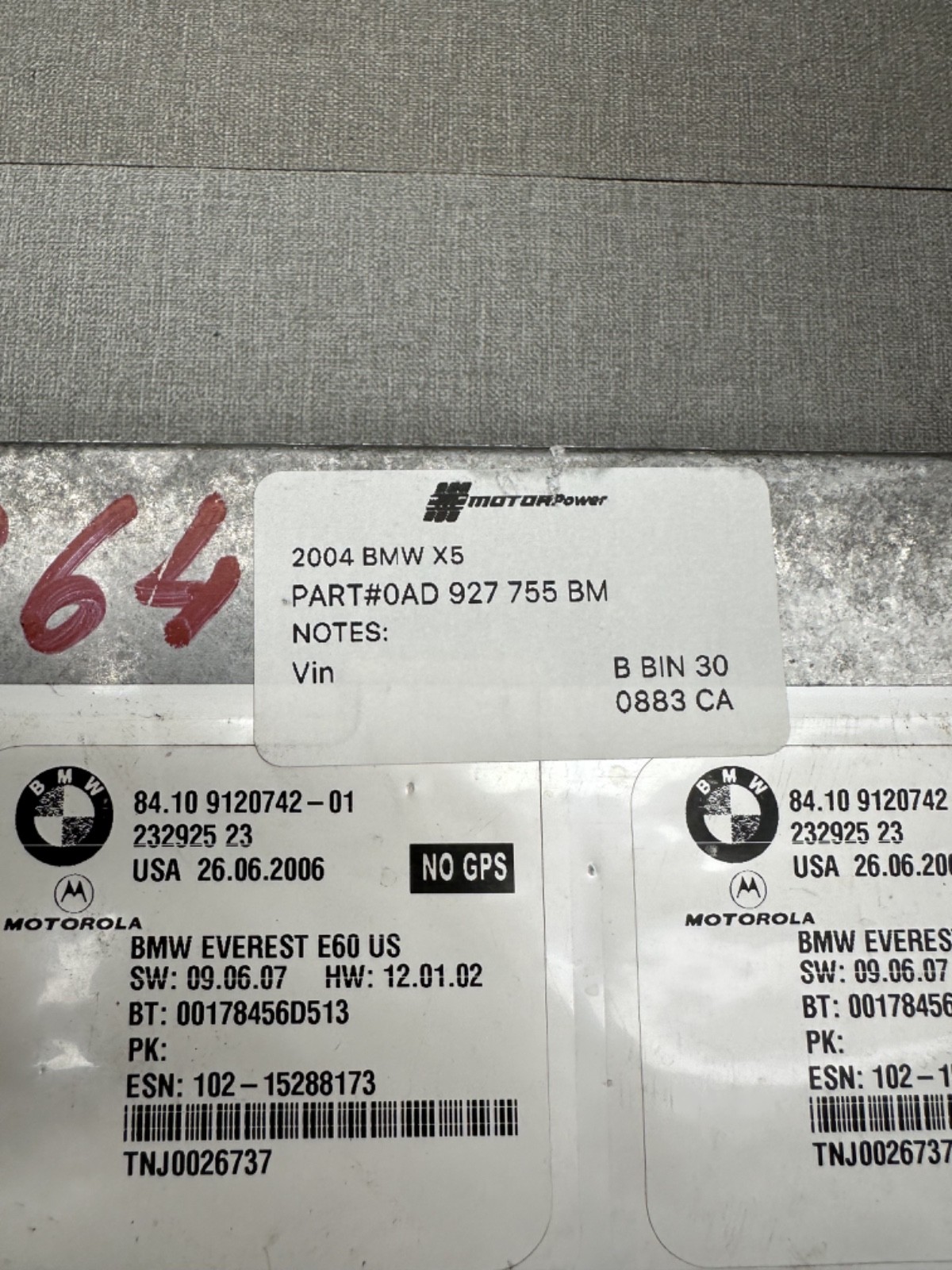 06-10 BMW E90 E92 E63 E64 Bluetooth Telematics Control Unit Module OEM 9120742