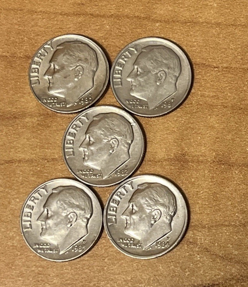 1980-P, 1981-P, 1982-P, 1983-P, 1984-P Roosevelt Dimes ( set of 5 )