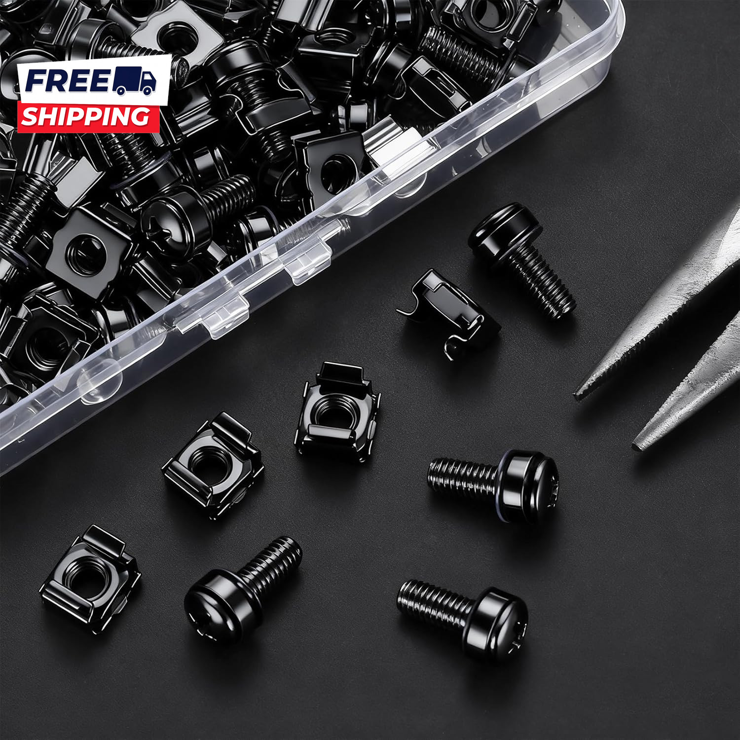 110 Pcs/55 Set Rack Mount Screws and Cage Nuts for Rack Mount Server Cabinet