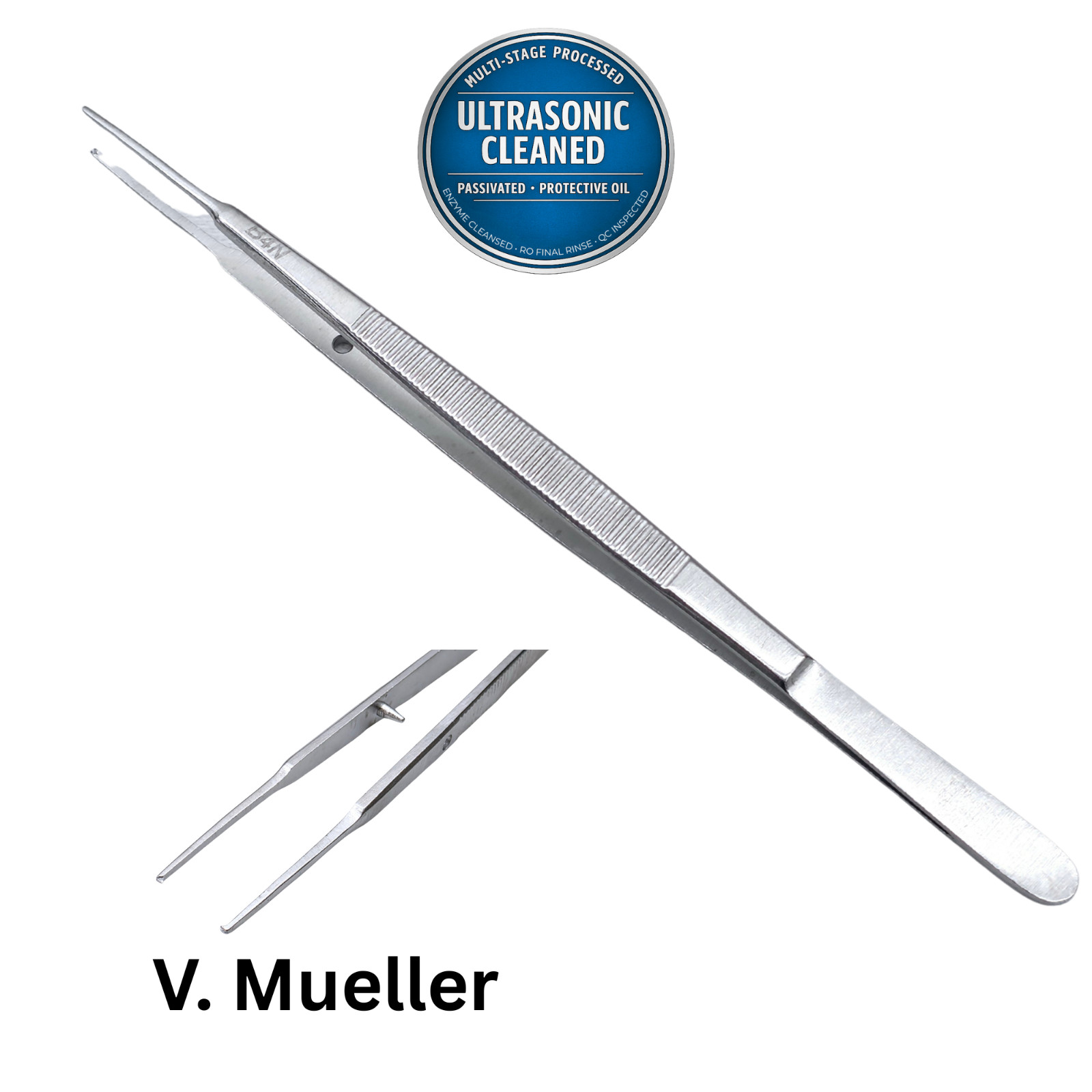 V. Mueller NL1440 Gerald Tissue Forceps, Straight Delicate, 1x2 Teeth, 7"