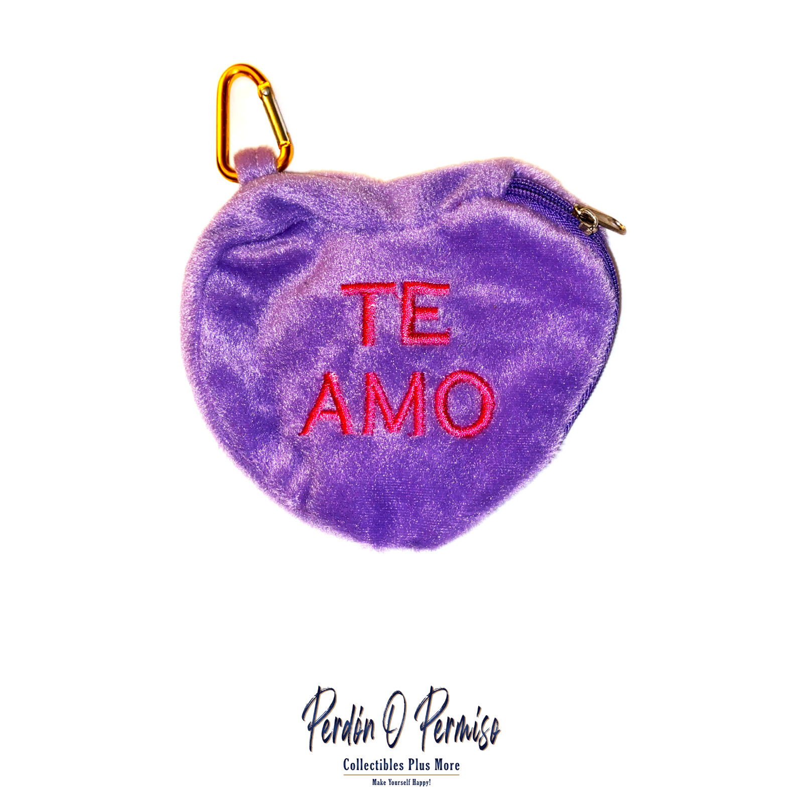 New - Te Amo Heart Candy Coin Purse - Purple - Free Shipping