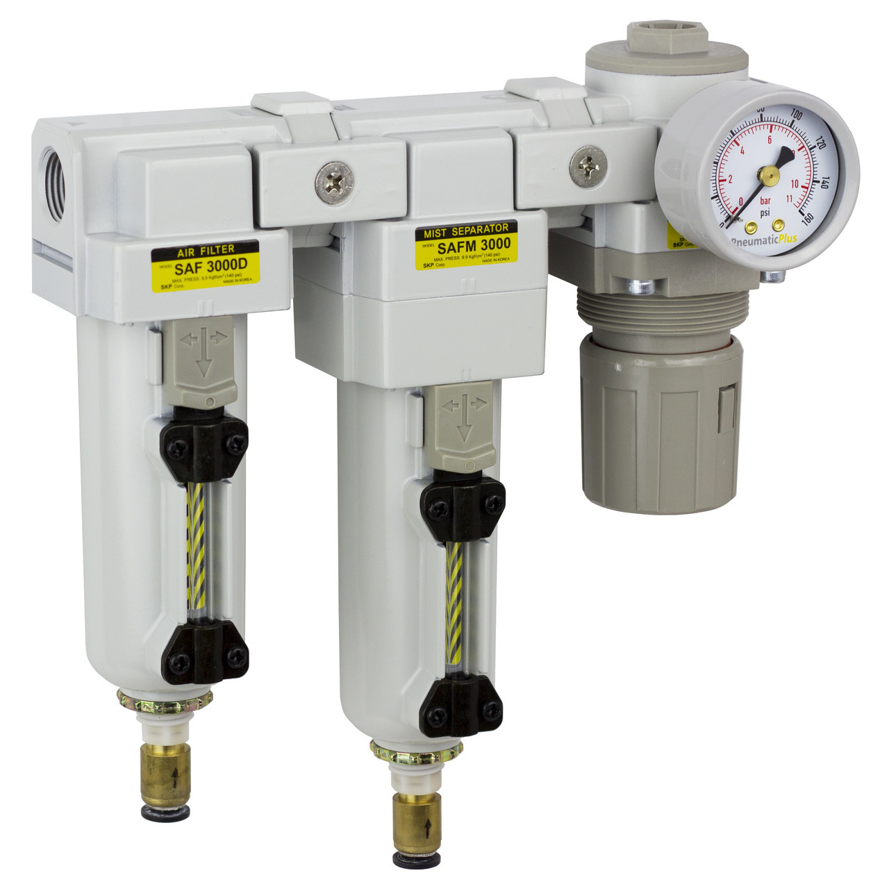 PneumaticPlus Compressed Filters 10 + 0.1μm Regulator 3/8" SAU3030M-N03DG-MEP R