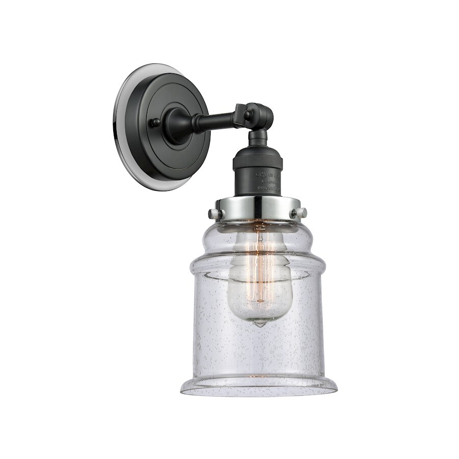 Innovations FR Canton 1-Lt Sconce HRPC G184, BK/CL/SD - 203BK-BPPC-HRPC-G184