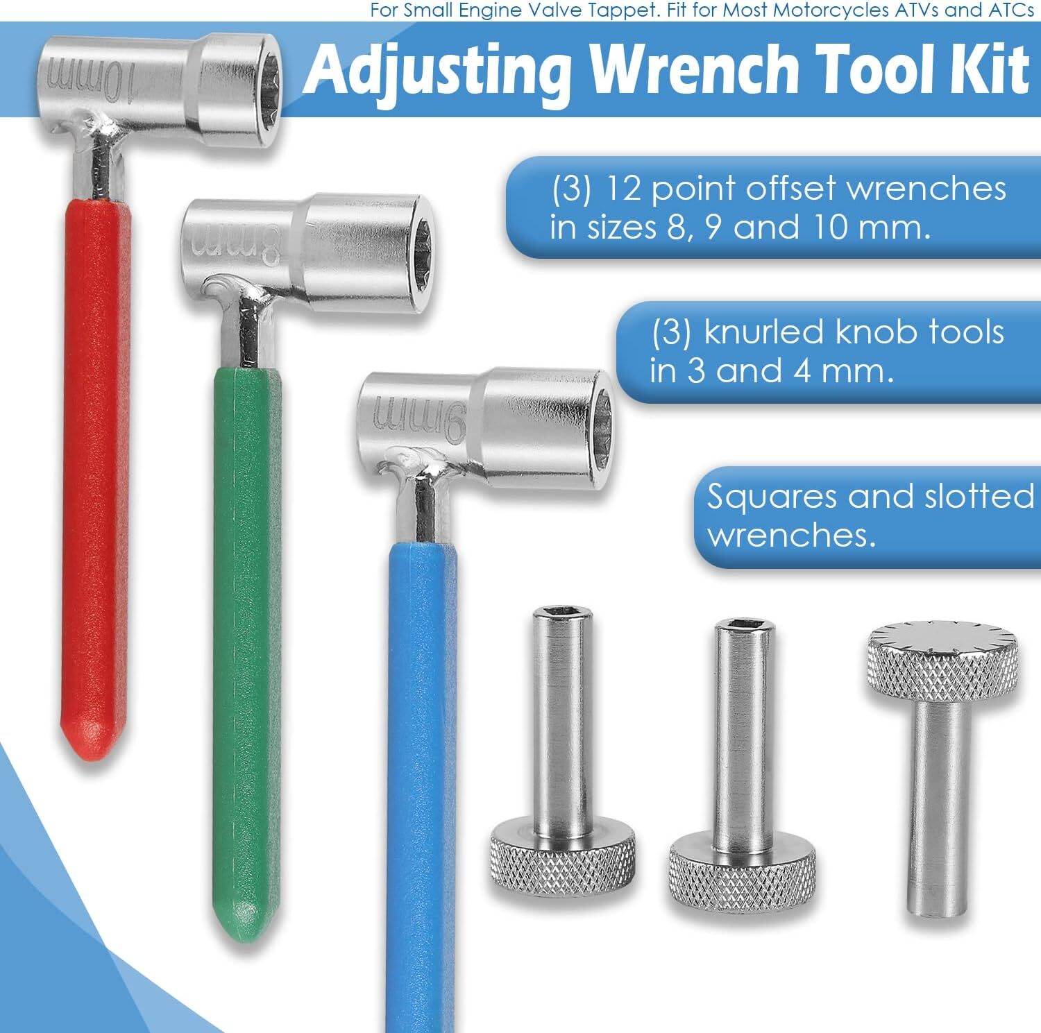 For Motorcycles ATVs & ATCs Small Engine Valve Tappet Adjusting Wrench Tool Kit