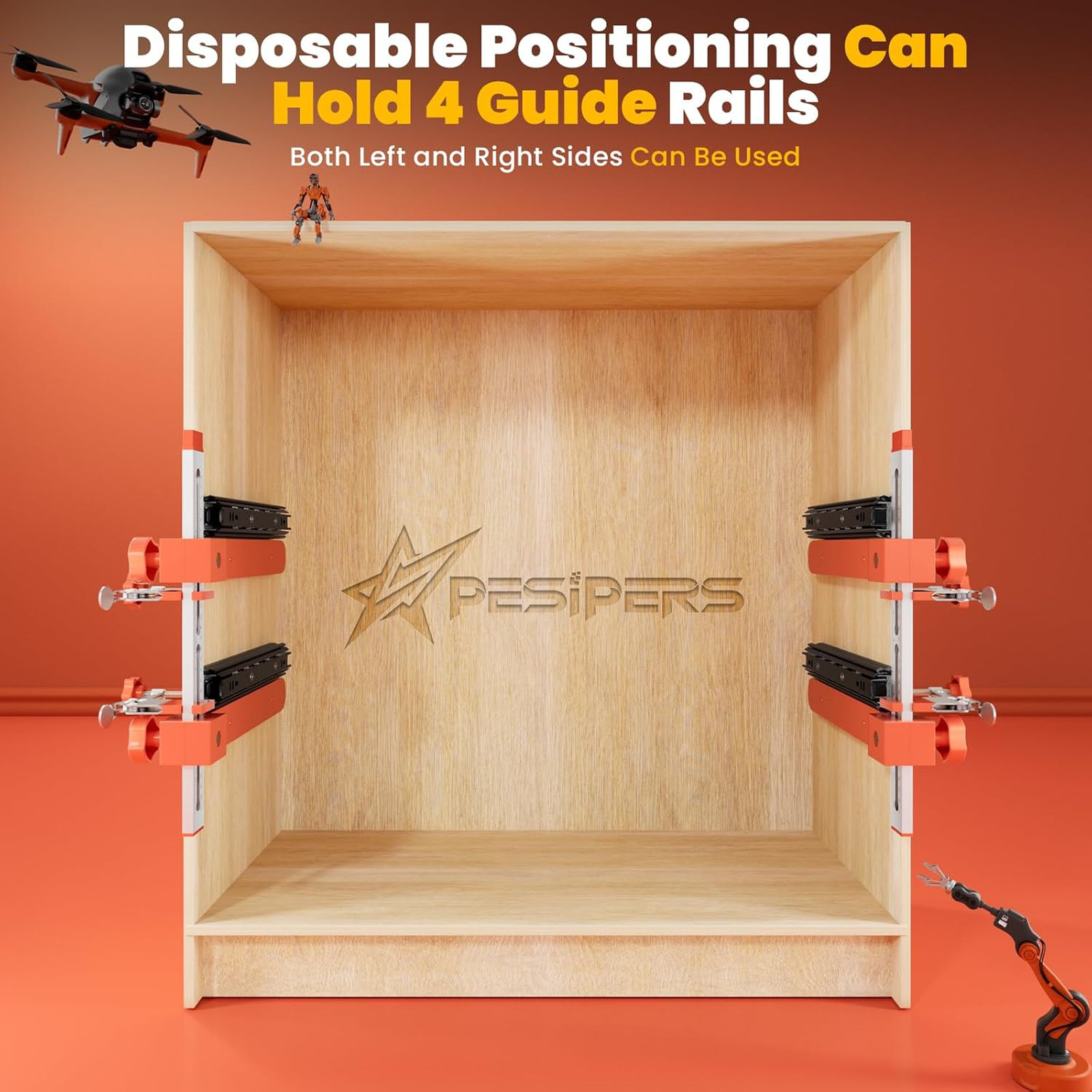 2.0 Adjustable Drawer Slide Jig With Toggle Clamp & Magnetic Arm, Precision