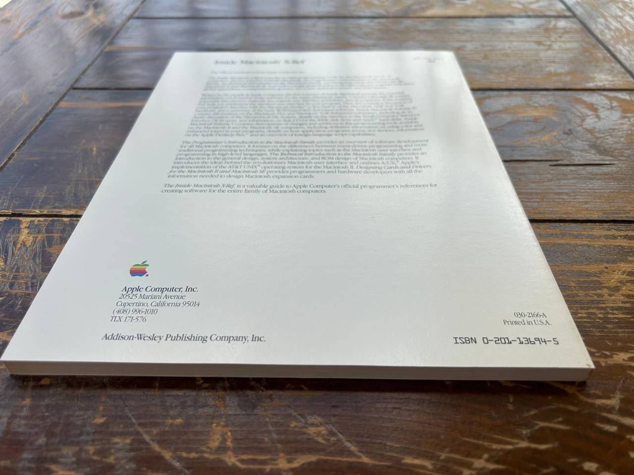 Inside Macintosh X-Ref 1988 Vintage Apple Programming Book Signed As-Is