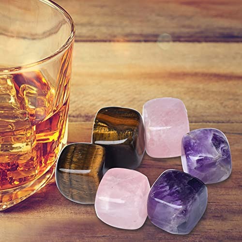 Whiskey Stones Chilling Crystal Ice Cubes for Drinks Whiskey Rocks Multicolor
