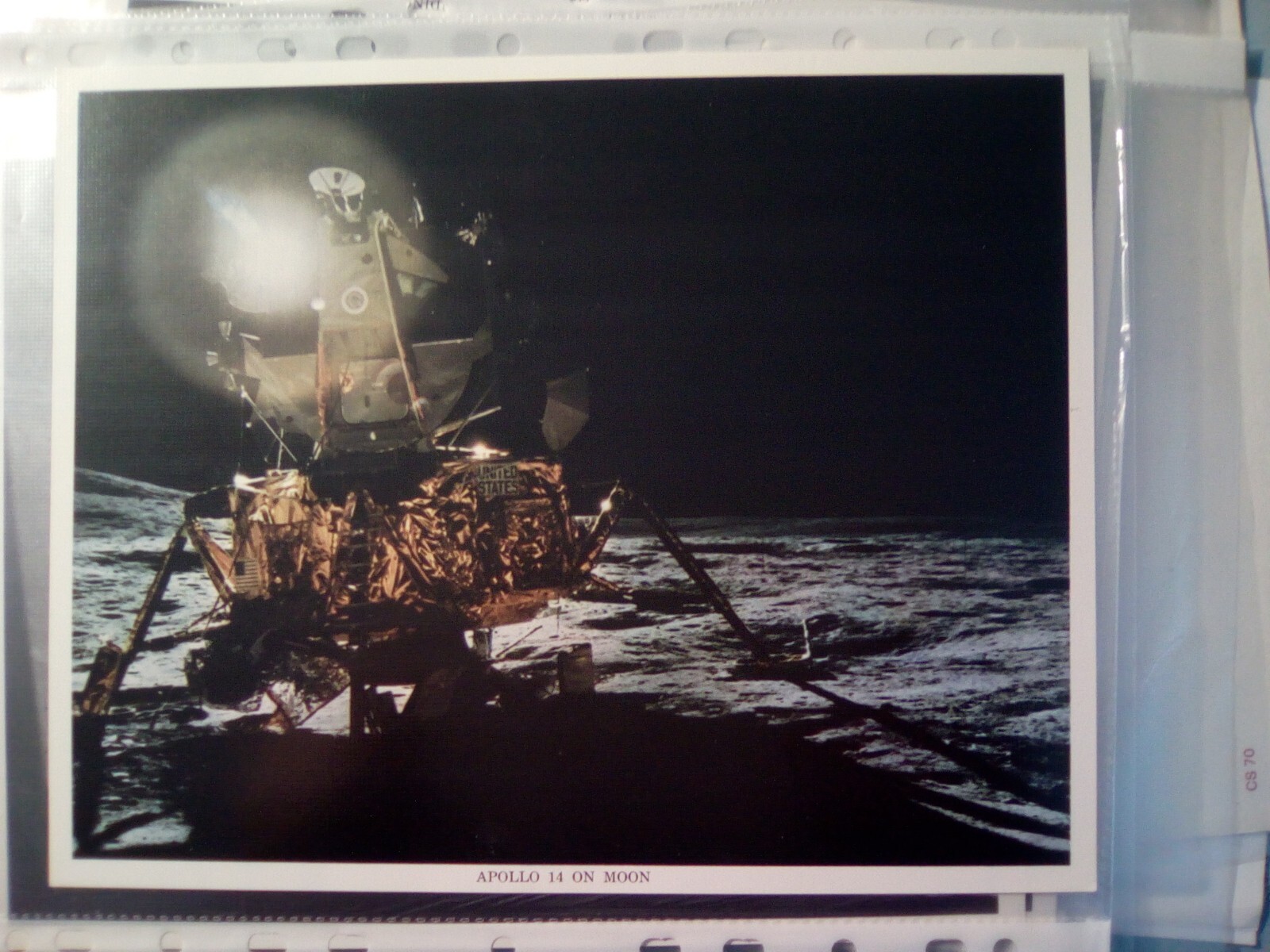 vintage nasa lithograph apollo 14 on moon print np