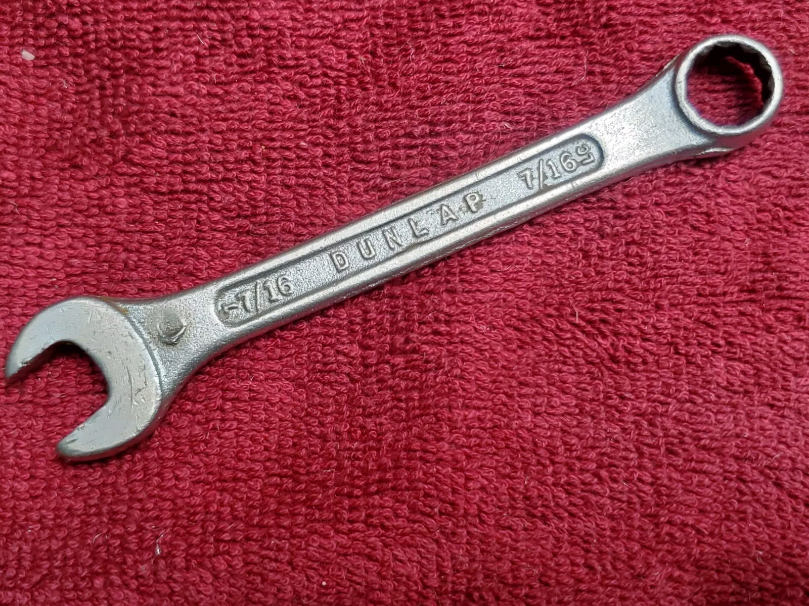 Vintage Dunlap 7/16" Combination Wrench, 4-15/16" Long
