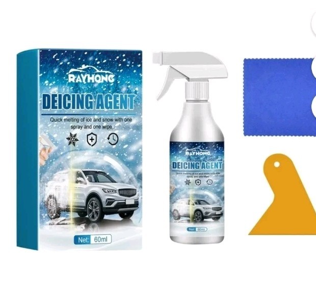 Windshield Deicing Spray, Snow Melting Spray Windshield De-Icer, Fast 60mi