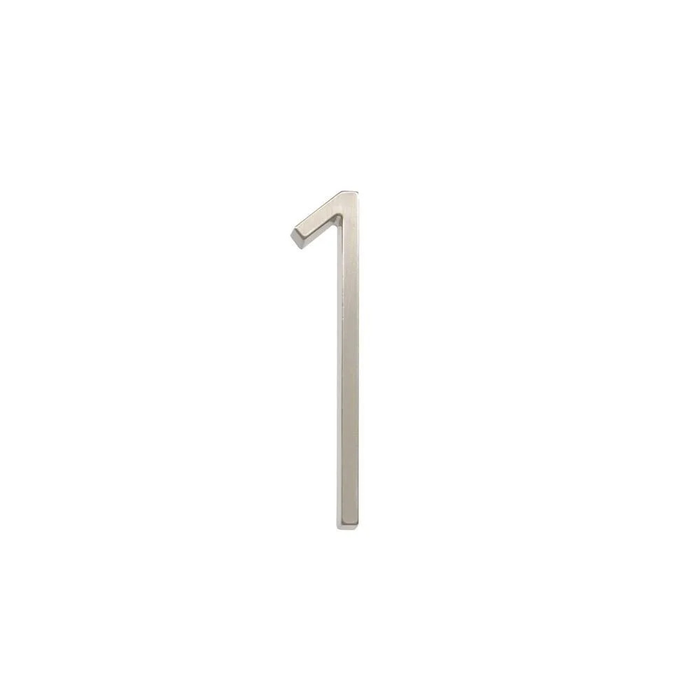 Hillman Distinctions 5-In. Floating Mount Nickel House Number 1
