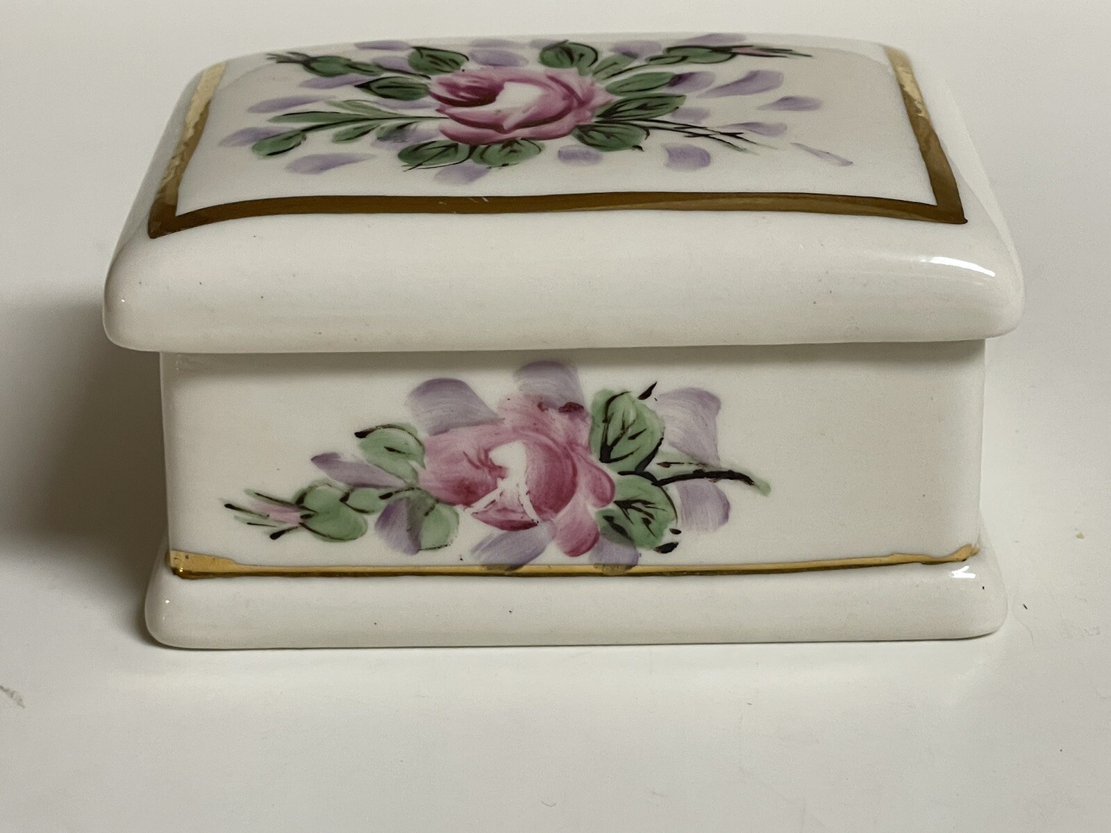 Weisley China Trinket Box with Rose
