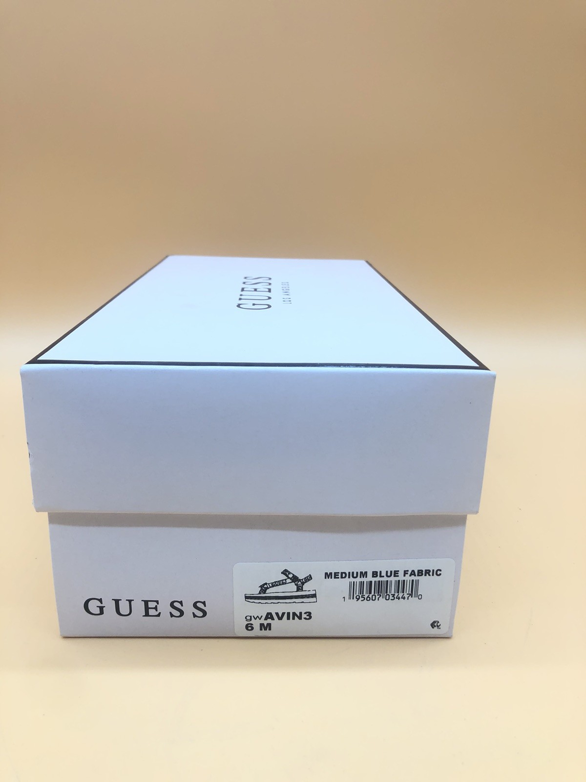 Guess Women's Avin Wedge Sandal Medium Blue Fabric Size 6M New in Box *