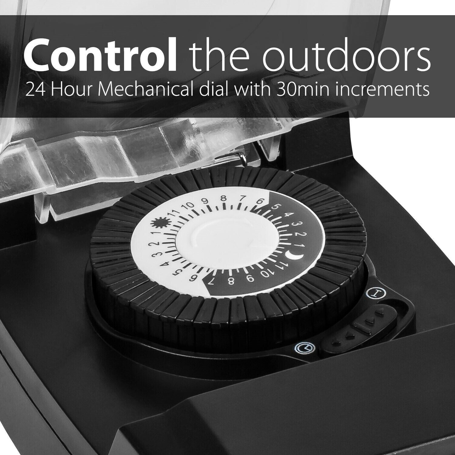24 Hour Outdoor Mechanical Outlet Timer Weatherproof Automatic Switch Light