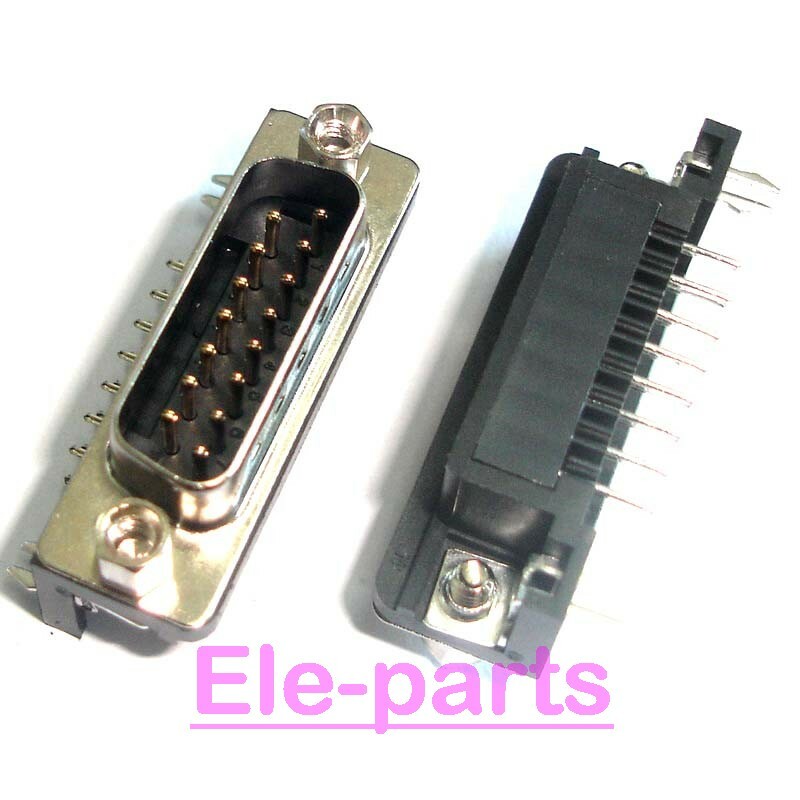 10 PCS Serial Port Connector RS232 DR15 DB15 Adapter Male Right Angle DR15M PCB