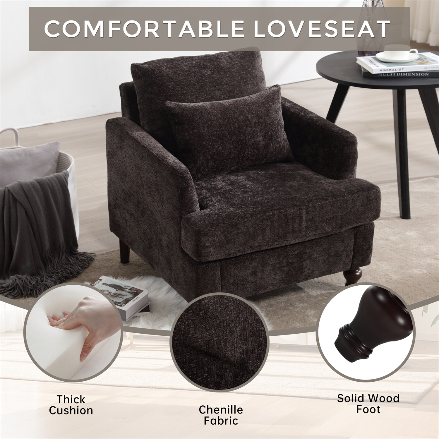 Modern Accent Chair Single Sofa Upholstered Armchair Lounge Chair Club Chair