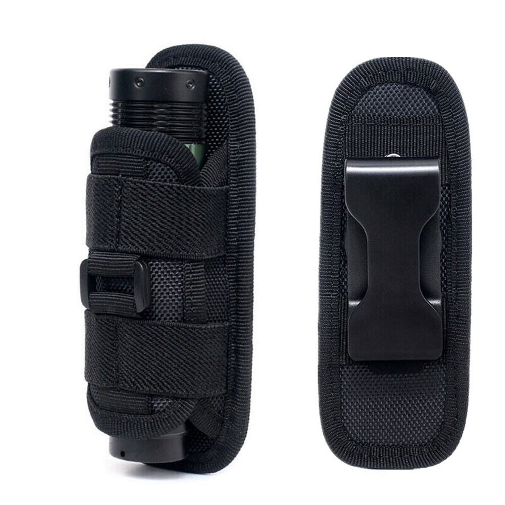 360 Rotatable Flashlight Bag 2 Pack Tactical Belt Mount Flashlight Carry Pouch