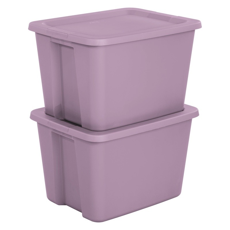 18 Gallon Stackable Storage Bins W/ Lid 8 Pack Plastic Totes W/ Handles New