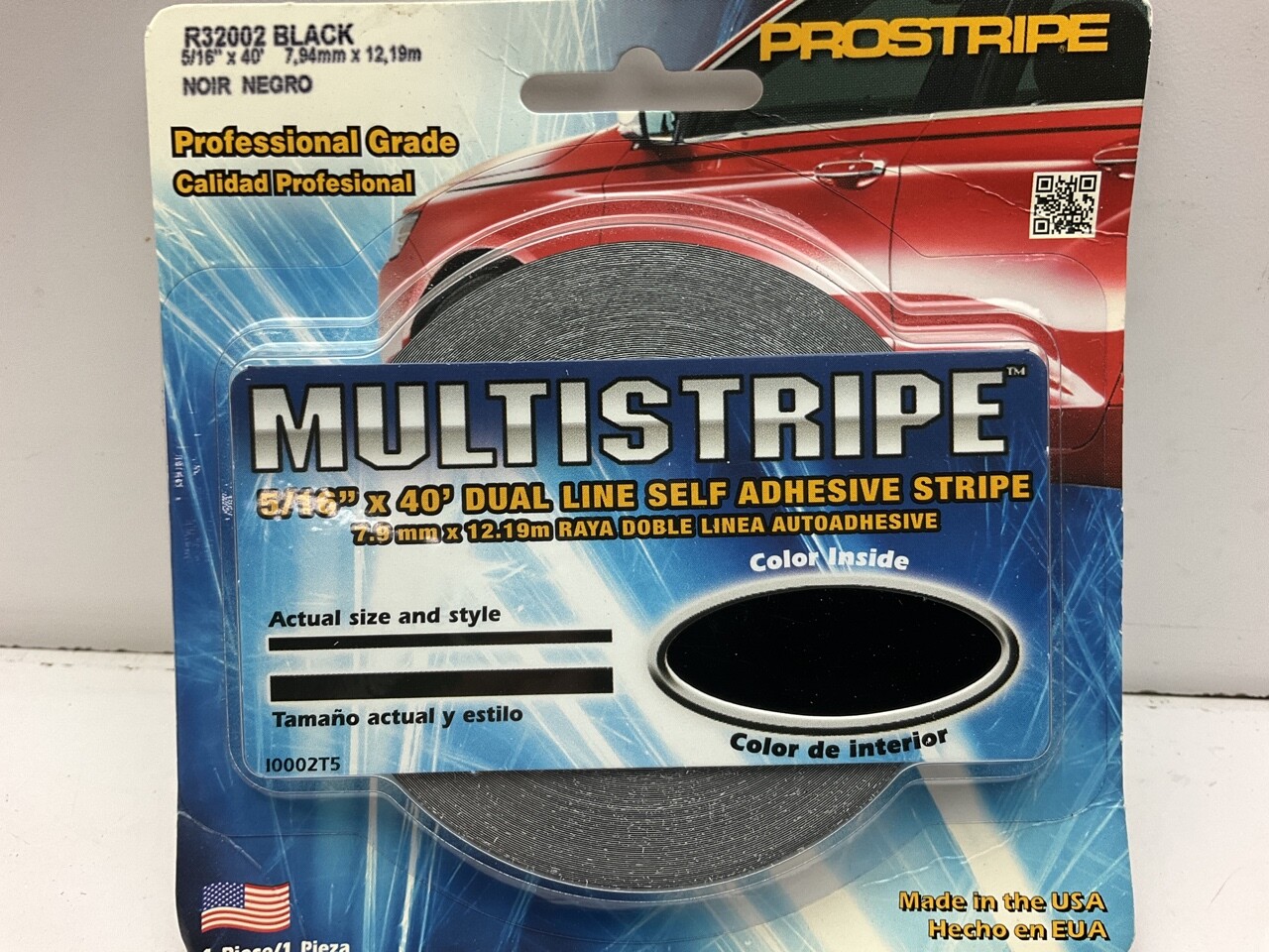 Prostripe R32002 Vinyl Striping Pinstriping Tape 5/16" X 40' Dual Line Black