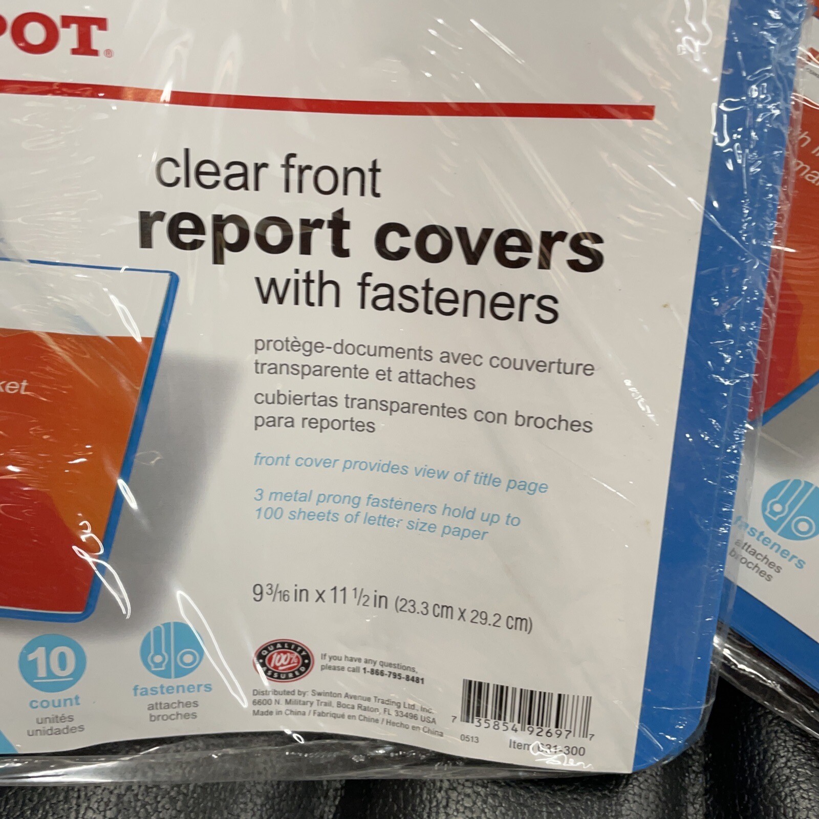2 Office Depot Clear Front Report Covers Fasteners 20 Total S8