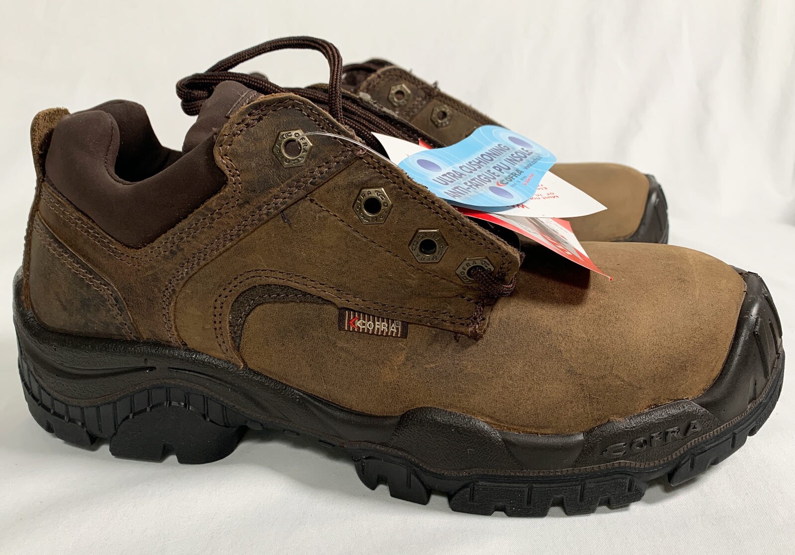 NEW COFRA Italian Brand Mens Sz 8.5W WIDE Waterproof New Orleans Brown Work Shoe