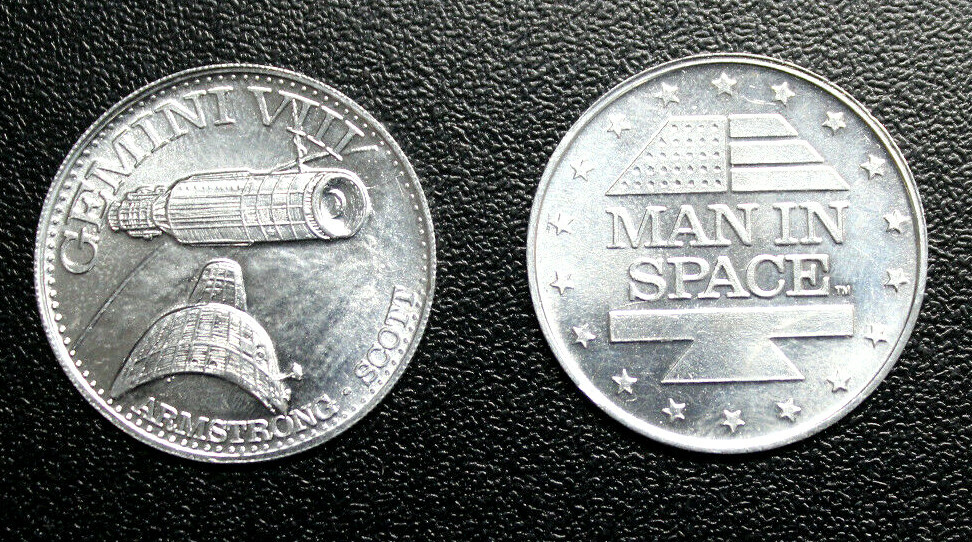 Man in Space SHELL GAS CONTEST 1969  GEMINI VIII ARMSTRONG SCO   USA Aluminium