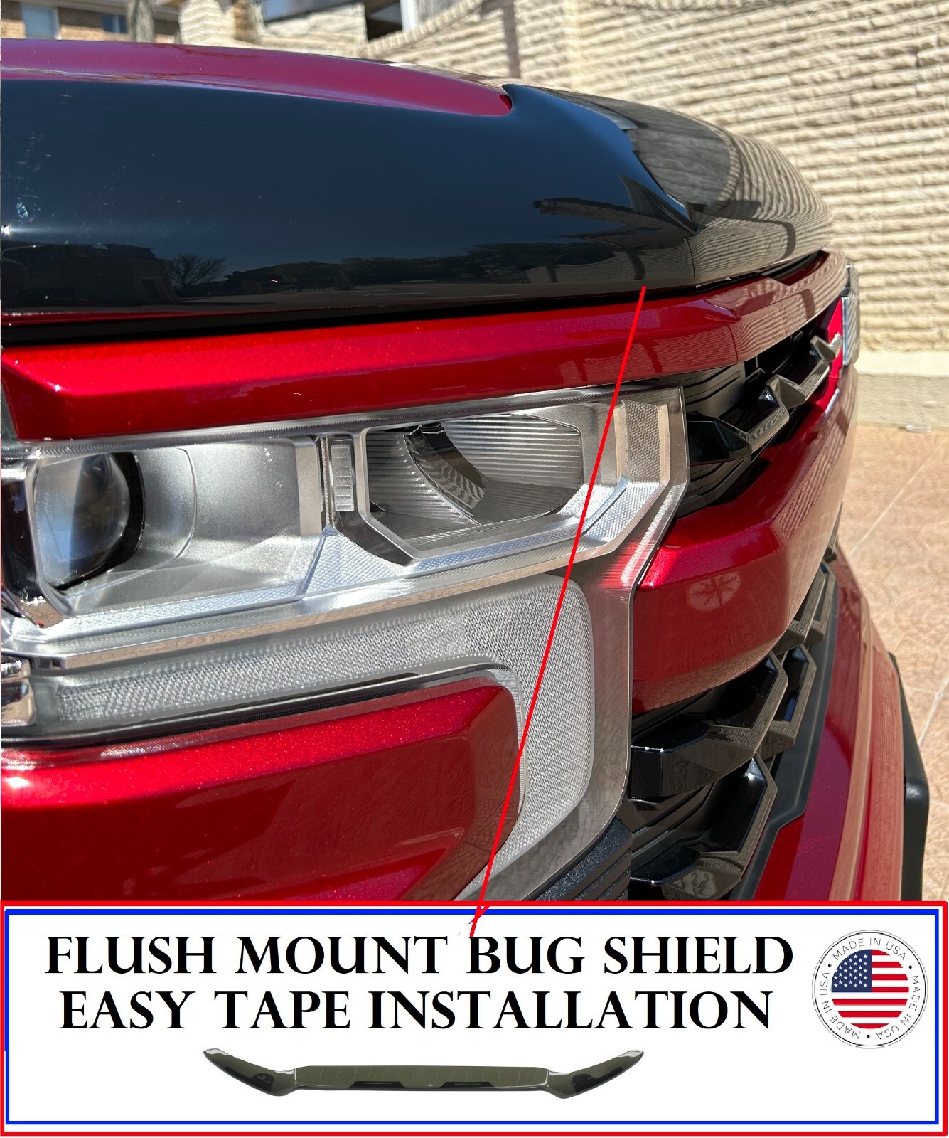 Bug Shield Hood Protector Tape On SMOKED Deflector FOR Ford Expedition 2018-2024