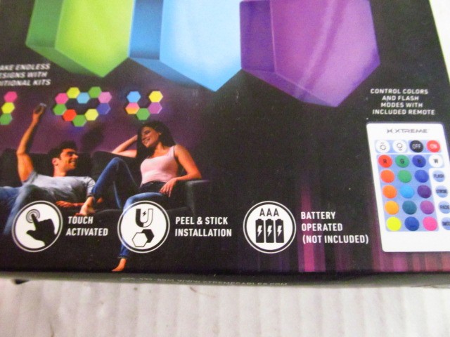 Xtreme Lit Hexalite 3 LED Touch Lights with Remote Control, 20 Color Options