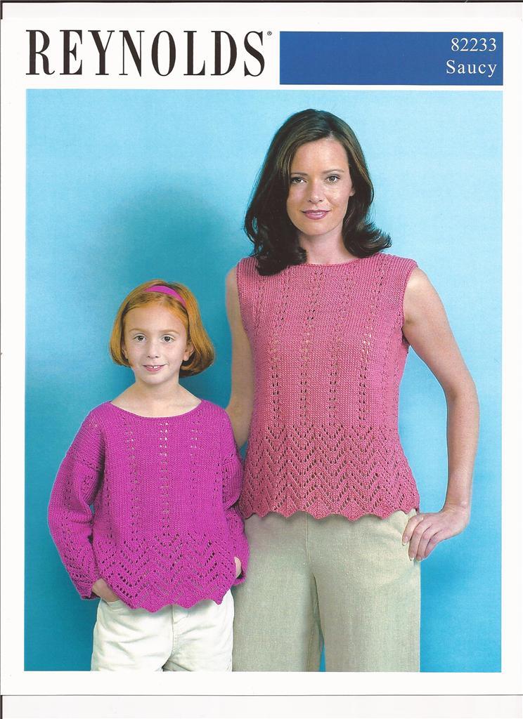 Reynolds Saucy Lace Tank & Pullover KNITTING PATTERN #82233 Kid/Adult PatternOnl