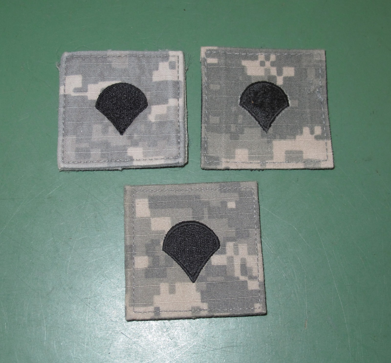 Lot of 3 US Army ACU UCP Camo Specialist Rank Insignia Combat Uniform Patches