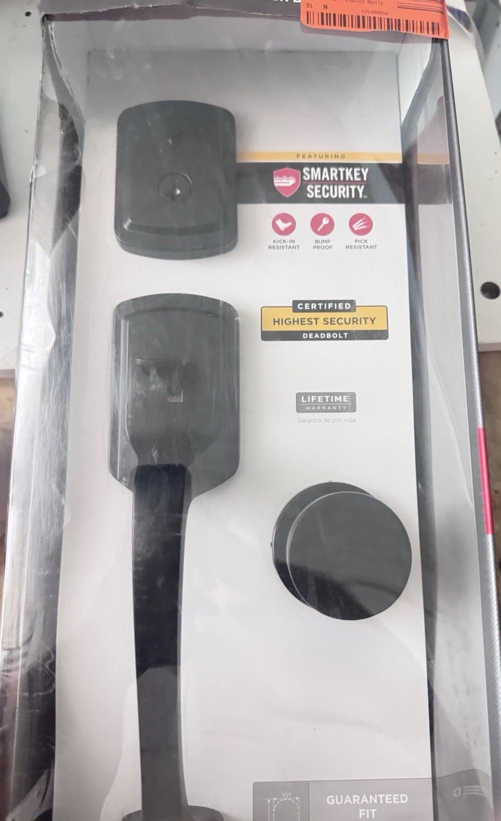 Kwikset Prague Front Door Lock Handle and Deadbolt Set Matte Black Read