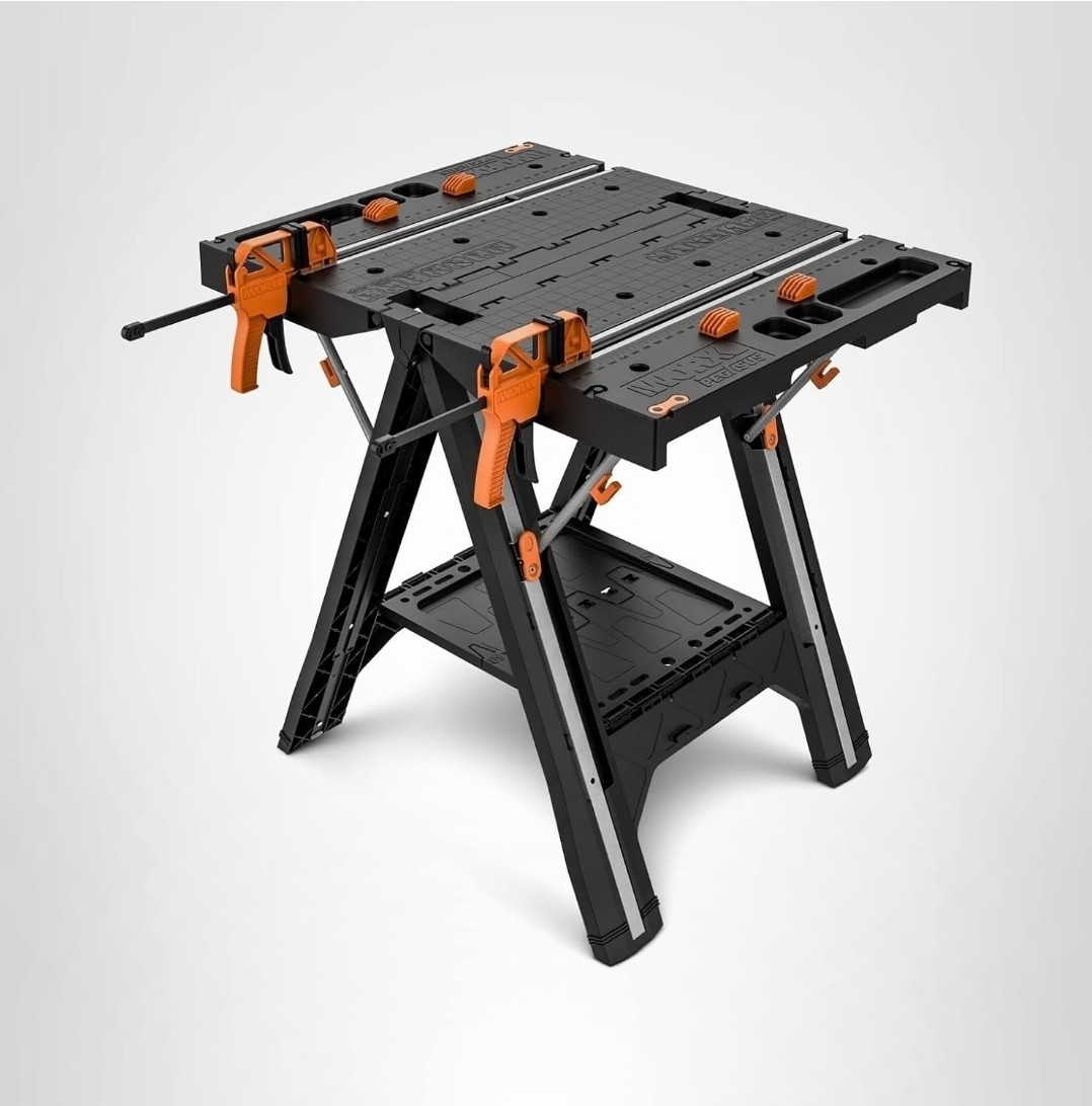 Pegasus 2-in-1 Folding Work Table & Sawhorse, Easy Setup Portable Workbench, 31"