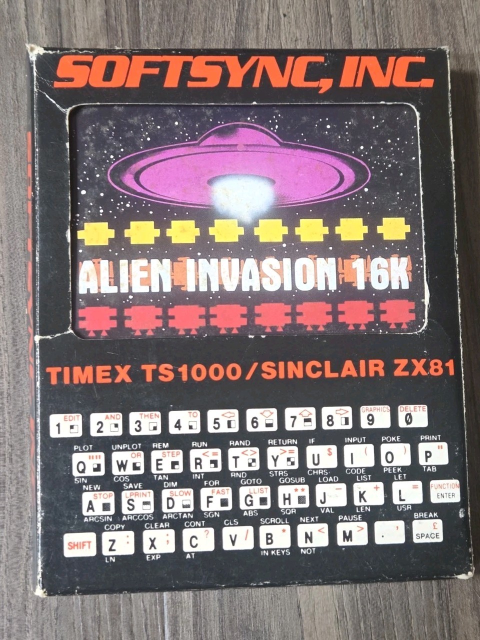 Softsync Timex TS1000 /Sinclair ZX81 Alien Invasion Game Used